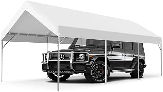 MASTERCANOPY 3.6x6M Heavy Duty Carport Car Canopy Outdoor Storage Shed Garage Party Tent Gazebo, White