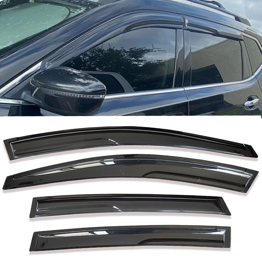 side window visors rain guards vent deflectors compatible with toyota rav4 2013-2018, vent deflector window rain guard sun shade visors, car accessories 4pcs 94992