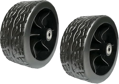 2X Folding Wagon Replacement Wheels Maintenance Outdoor Double Bearings Cart Tires for BBQ Snow Blowers Lawn Yard Trailers, 12cmx5cm
