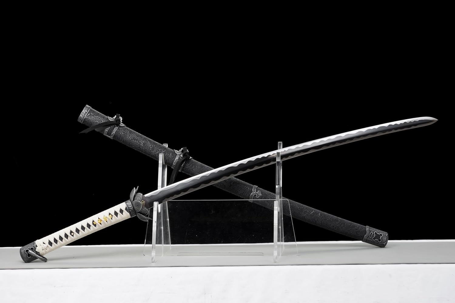 Sekiro Shadows Die Twice Cosplay Real Japanese Samurai Katana Sword- Hand-Forged, Sharp High-Carbon Steel Blade, Full Tang, Black Finish