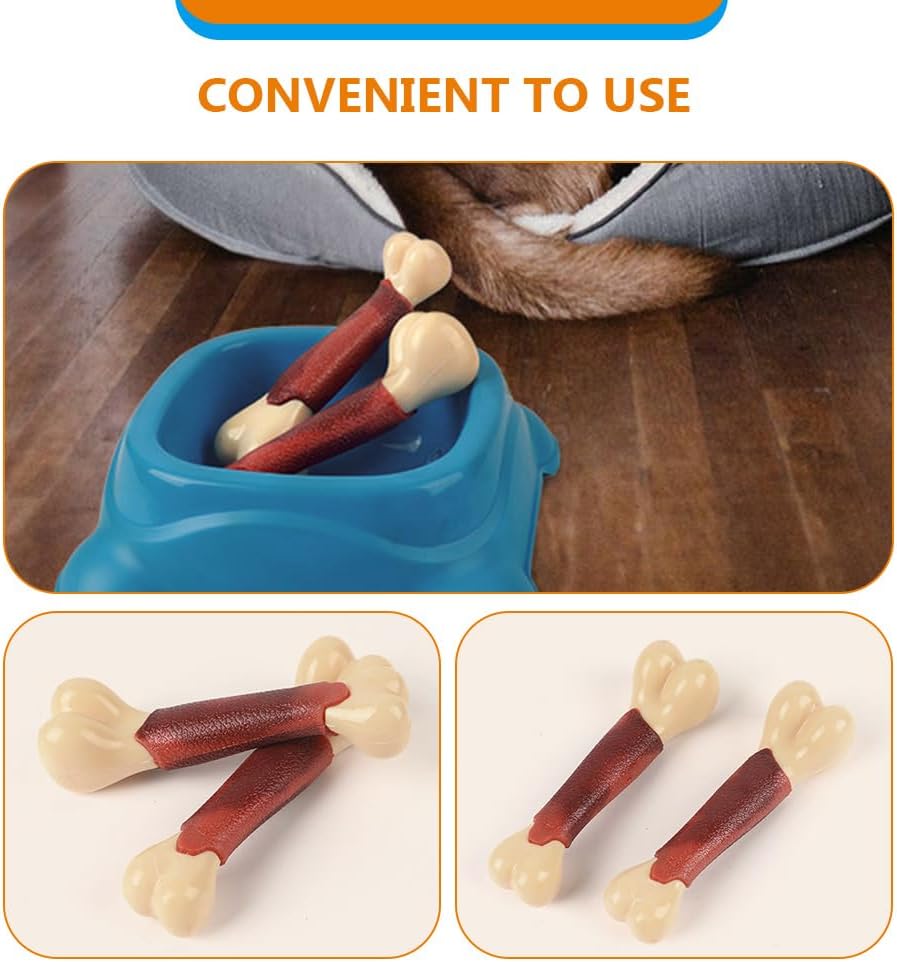 POPETPOP Dog Interactive Toy Chewing Bone Toy for Medium Small Dogs Durable Pet Dog Teething for Teeth Cleaning and Chewing 4.72 Inch TPR Material Plaything for Home Use