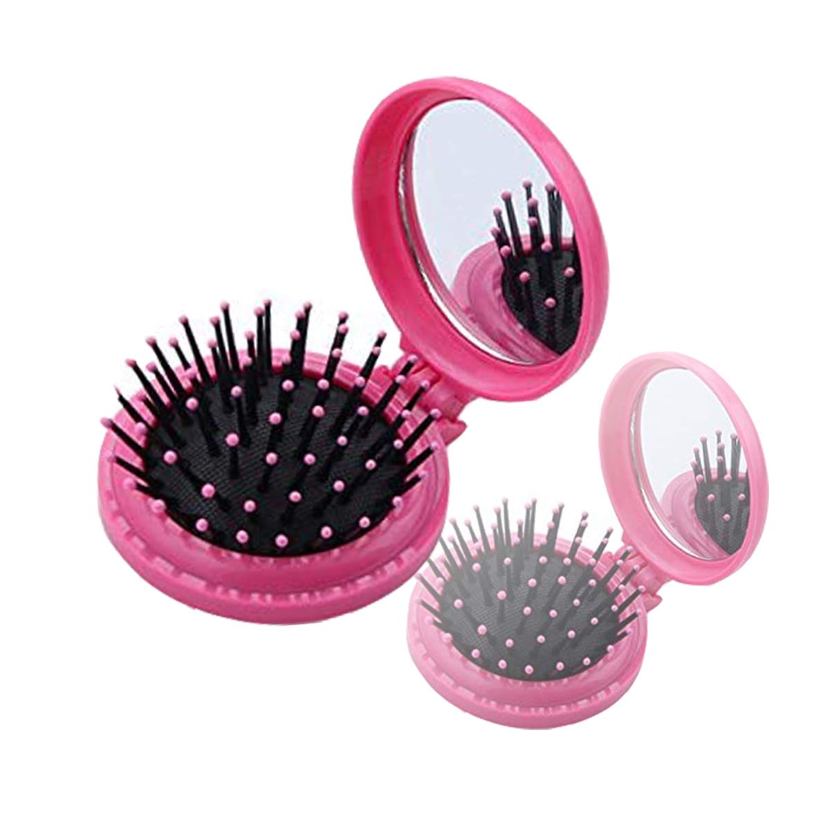 GJLGSZC Round Travel Hair Brush with Mirror 1 Piece