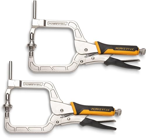 Miniatura 8 de POWERTEC Abrazadera para Agujeros de Bolsillo, Abrazadera de Ángulo Recto de 12" de Liberación Rápida para Ensamblaje de Agujeros de Bolsillo