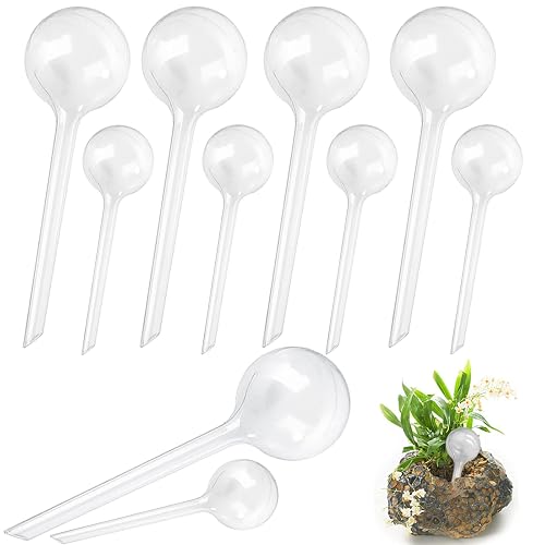 Irrmshr 10 Pack Clear Plant Watering Globes,Plastic Self Watering Bulbs