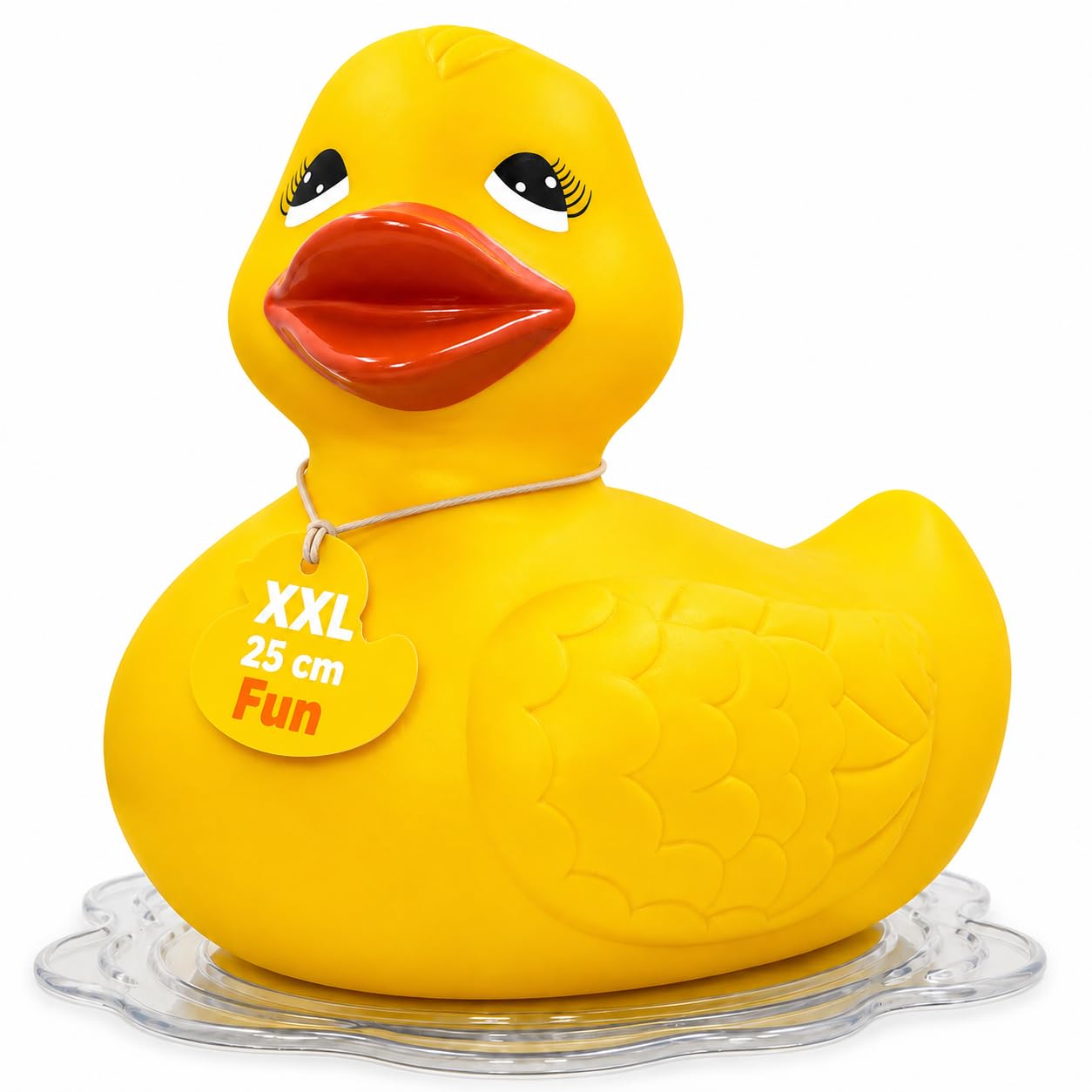 MIJOMA Anatra di gomma gigante da bagno | Compagno di giochi acquatici perfetto per bambini e adulti | Materiale di alta qualità e durevole | Versione XXL con altezza di 25 cm (giallo)
