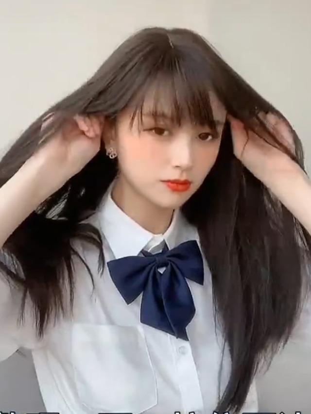 Amazon.co.jp: ウィッグ ロング ストレート 烏兎の矢先 黒髪 かつら
