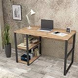 Yurupa Table de Bureau avec Etagere,Bureau avec étagère,Bureau d'ordinateur,Meuble Bureau Ordinateur,Bureau Informatique,Table d’étude,PC Table à Domicile Station de Travail,Style Industriel,ML8-A