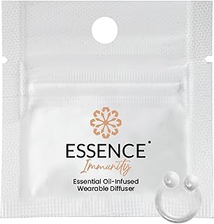 Essence Wearable Aromatherapy Nasal Diffuser – Immunity Blend Essential Oil Nose Ring – Personal Scent Clip for Travel, Work & Everyday Use – Made in USA