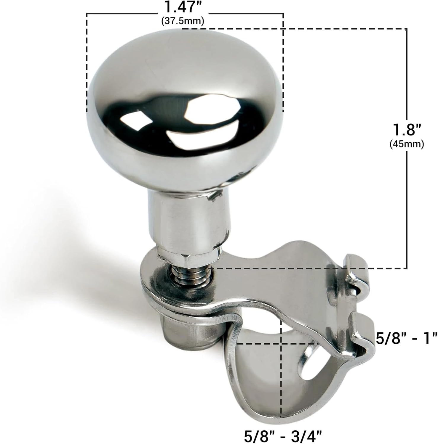 316SS Boat Knob Labor Saving Compatible with 5/8 to 1 inch