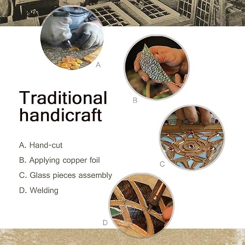 Miniatura 5 de Bieye L10710 - Lámpara de pie estilo libélula Tiffany con pantalla hecha a mano de 13 pulgadas de ancho, base de metal para esquina oscura, sala de