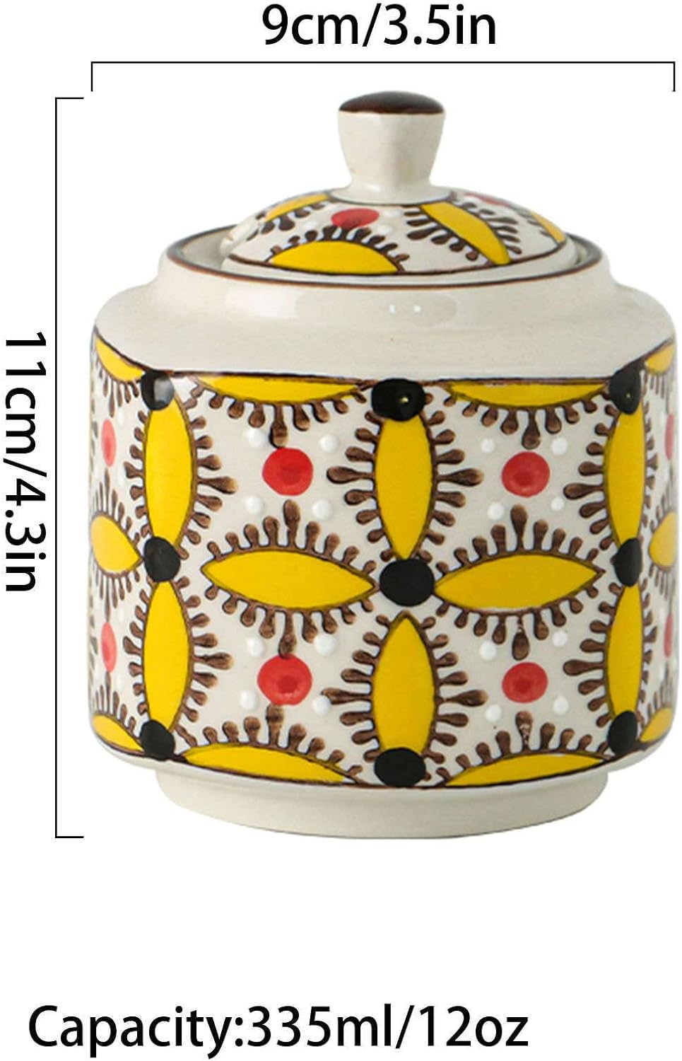 Pastoral Style Creamer and Sugar Sets, Cream and Sugar Pot, Bohemia Creamer Jug Sugar Jar, Coffee Serving Set, Cream Pitcher-Orange-Sugar Bowl(Yellow,Sugar Bowl)