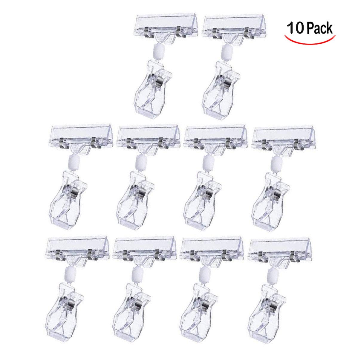 Image secondaire de iwobi 10 Pièces Porte Etiquette Prix, Support étiquette Plastique Signe Clips de Marchandise Supporter
