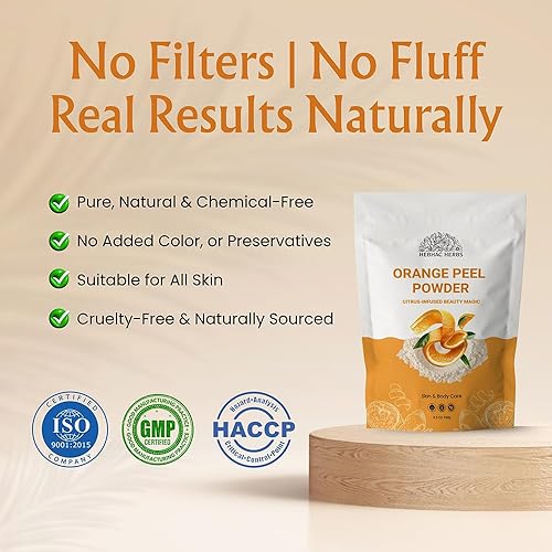 Miniatura 9 de Polvo de cáscara de naranja 8.01 oz (Citrus Aurantium)  Puro y natural  Para el cuidado de la piel, exfoliante facial, máscara facial  Libre de