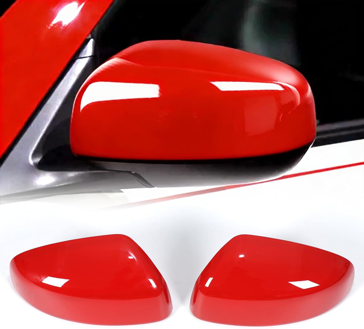 2PCS ABS Rearview Mirrors Cover Compatible with Nissan 370Z Z34 2009-2020 Carbon Look Door Rear View Mirror Cover Side View Mirror Caps Protective Trim Cover Fits (Piano Black)