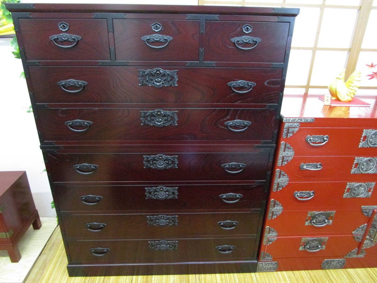 筑後民芸・和箪笥　伝統民芸　職人作り　鍵付き箪笥　ハイチェスト　アンティーク Amazon.co.jp: 筑後民芸和箪笥 伝統民芸 職人作り 鍵付き箪笥