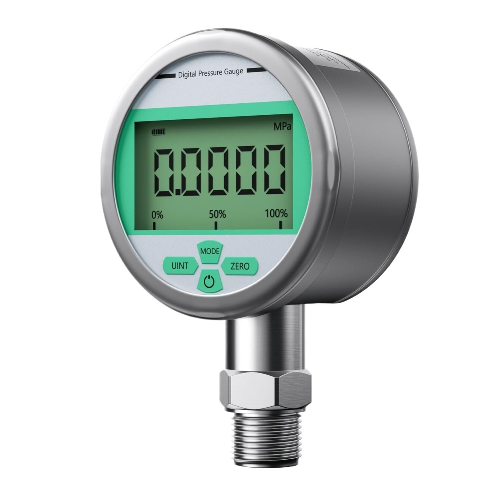 Manómetro digital, QD-SD-80 0-600bar 80 mm Manómetro de presión de aire y agua Acero inoxidable 304(-1-0 bar)
