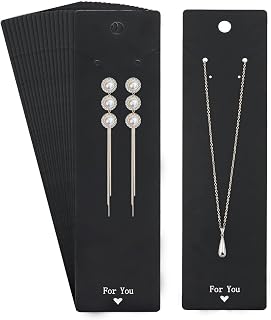 100PCS Black Necklace Display Cards, 2.16'' x 8.27'' Jewelry Holder Cards For You Earring Display Necklace Holders