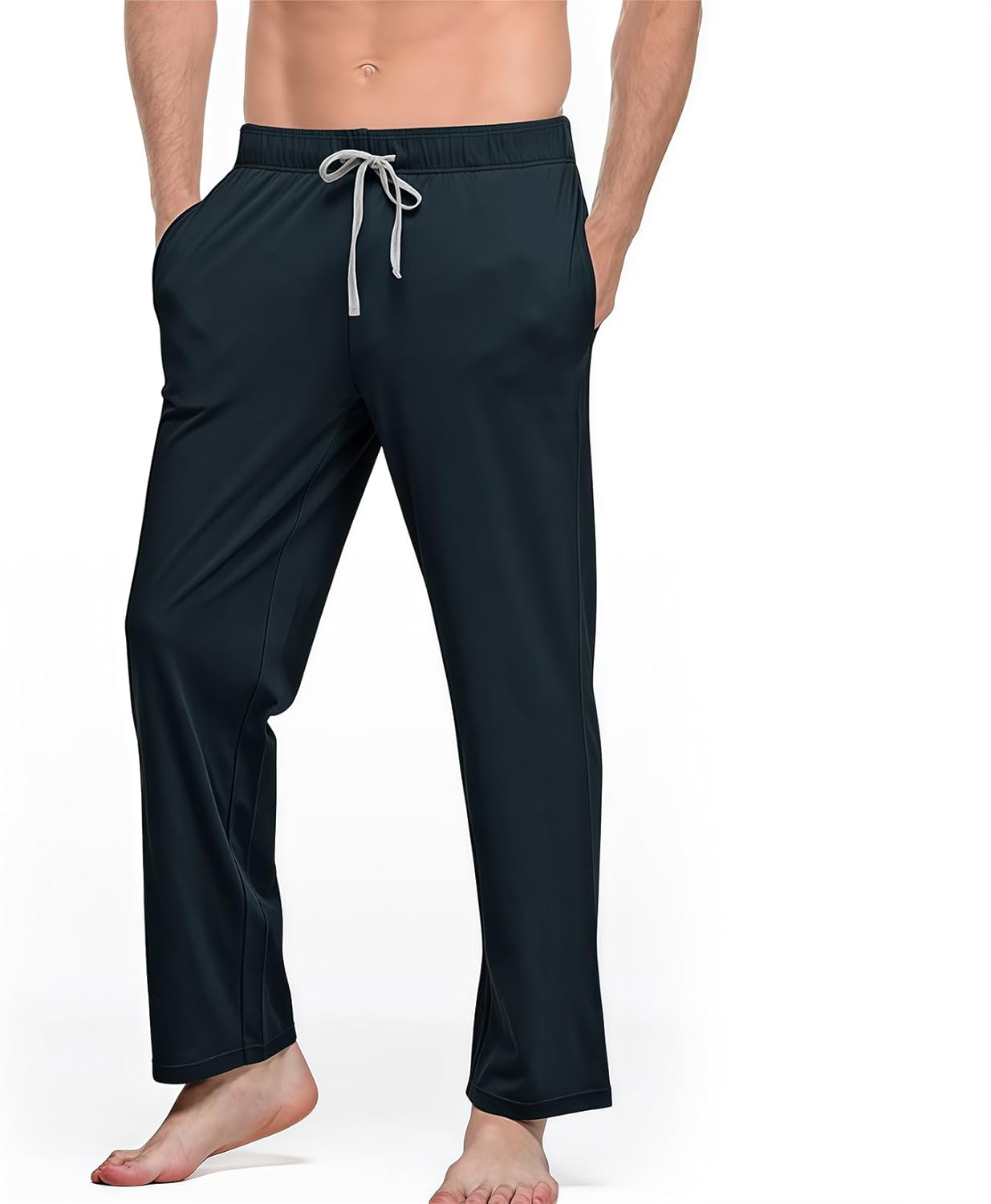 Mens Yoga Sweatpants Athletic Lounge Pants Lightweight Elastic Waist Jogger Pajamas Casual Pants with Pockets