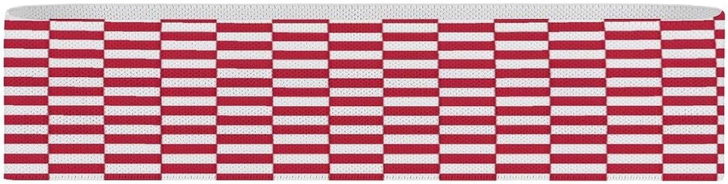 Non-Slip High Resistance Yoga Bands for Stretching, Extra Wide Exercise Bands for Women/Men, Red White Checkered Yoga Straps, Physical Therapy Stretch Straps for Home Gym, Pilates & Rehab