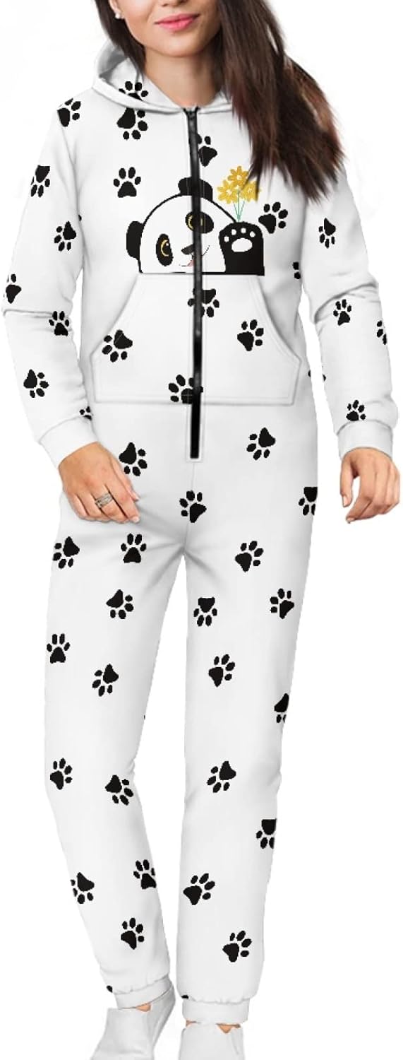 Onesies Adult Novelty One-Piece Pajamas Men Women Hooded Jumpsuits Cosplay Costume Sleepwear Unisex Home Wear