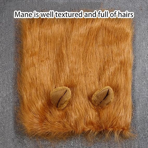 EHOTER Dog Lion Mane Costume Lion Mane for Dog Wig Adjustable Dog Halloween Costumes with Ears Dog Lion Mane Costumes for for Medium and Large Dogs Dog Halloween Costume (M,White)
