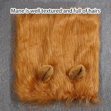 EHOTER Dog Lion Mane Costume Lion Mane for Dog Wig Adjustable Dog Halloween Costumes with Ears Dog Lion Mane Costumes for for Medium and Large Dogs Dog Halloween Costume (M,White)