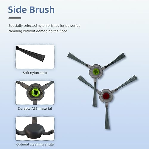 Miniatura 4 de Piezas de repuesto compatibles con AIRROBO P20 Robot Partes de repuesto Accesorios 1 Cepillo principal 6 Filtro HEPA 6 Cepillos laterales