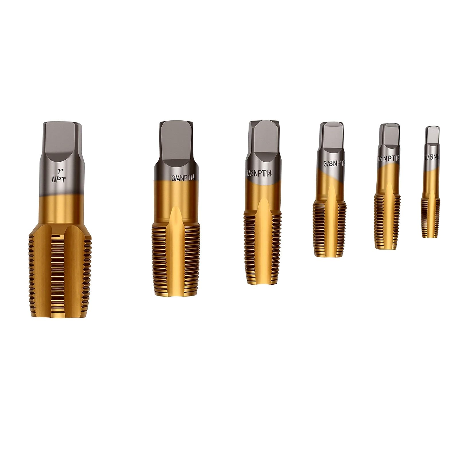 HUIOP Set di Rubinetti per Tubi Npt, Acciaio Al Carbonio Rivestito in Ti, 6
