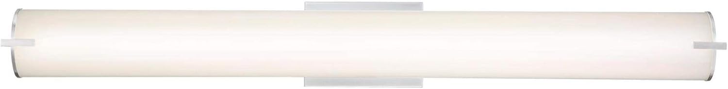 Westinghouse Lighting 6112200 Ashwin Transitional One-Light, 30 Watt Dimmable LED Indoor Wall Fixture with Color Temperature Selection, Brushed Nickel Finish, White Frosted Shade - 36"