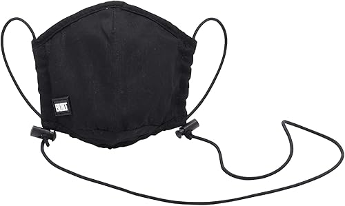 BUILT Mascarilla facial de algodón lavable y transpirable con trabillas ajustables para las orejas, alambre de nariz y filtros PM2.5, color negro