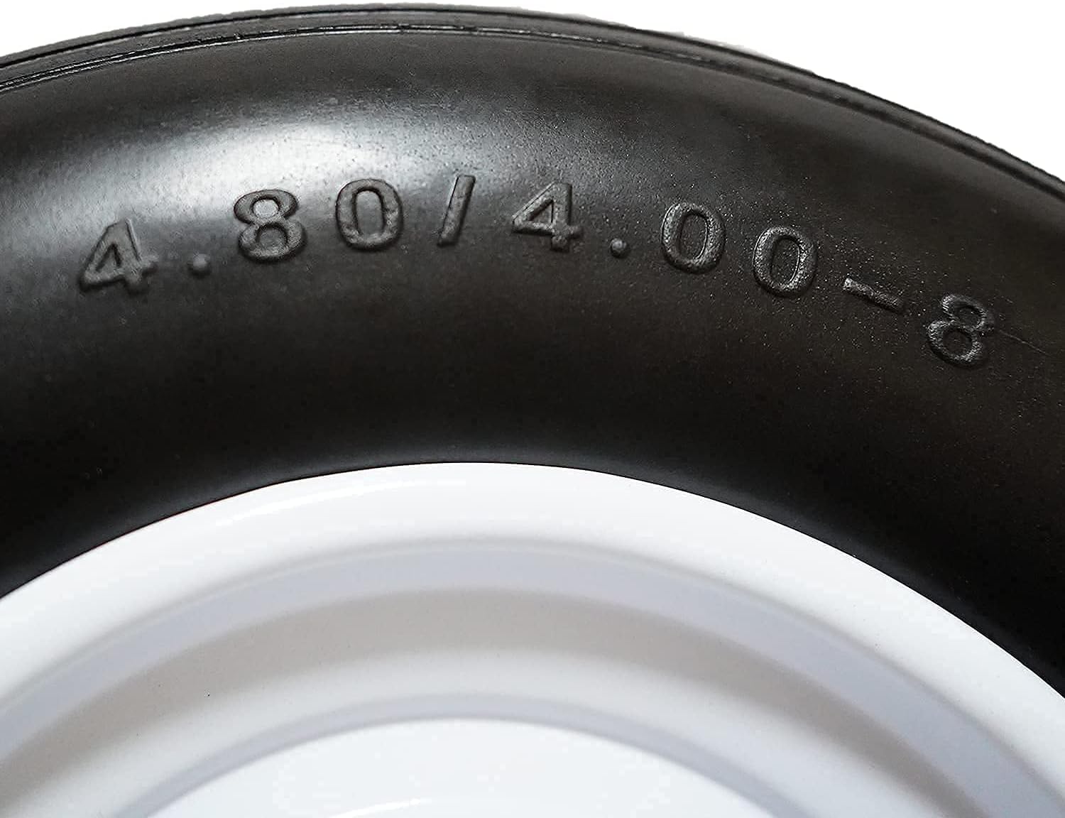 Wheelbarrow Tire 4.80/4.00-8 Flat-Free with 3/4 & 5/8 Wheel Bearing, 3-6" Hub 16" Solid Foamed Wheel Barrel Tires Non-Slip for Yard Cart Garden Wagon (Black)