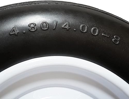 Miniatura 7 de Juego de 2 neumáticos para carretilla 4.804.00-8 sin plano con rodamiento de rueda de 34 y 58, cubo de 3-6 pulgadas, neumáticos de goma sólida de 16