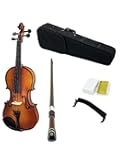 Paititi 14'' Size Upgrade Solid Wood Ebony Fitted Viola With Case Bow, Shoulder Rest and Rosin (14'')