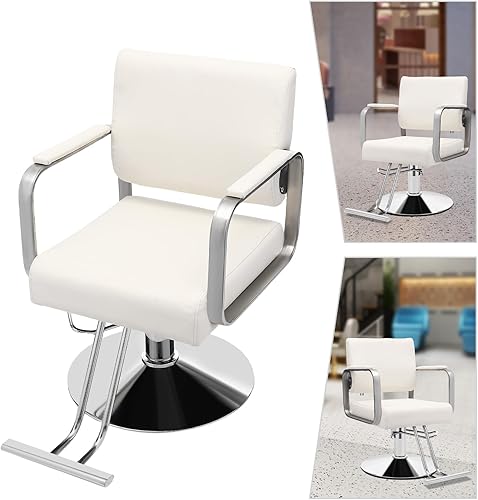 Miniatura 35 de Silla de peluquería para estilista, silla de peluquería para el hogar, altura ajustable y giratoria de 360°, sillas de salón de belleza, spa,