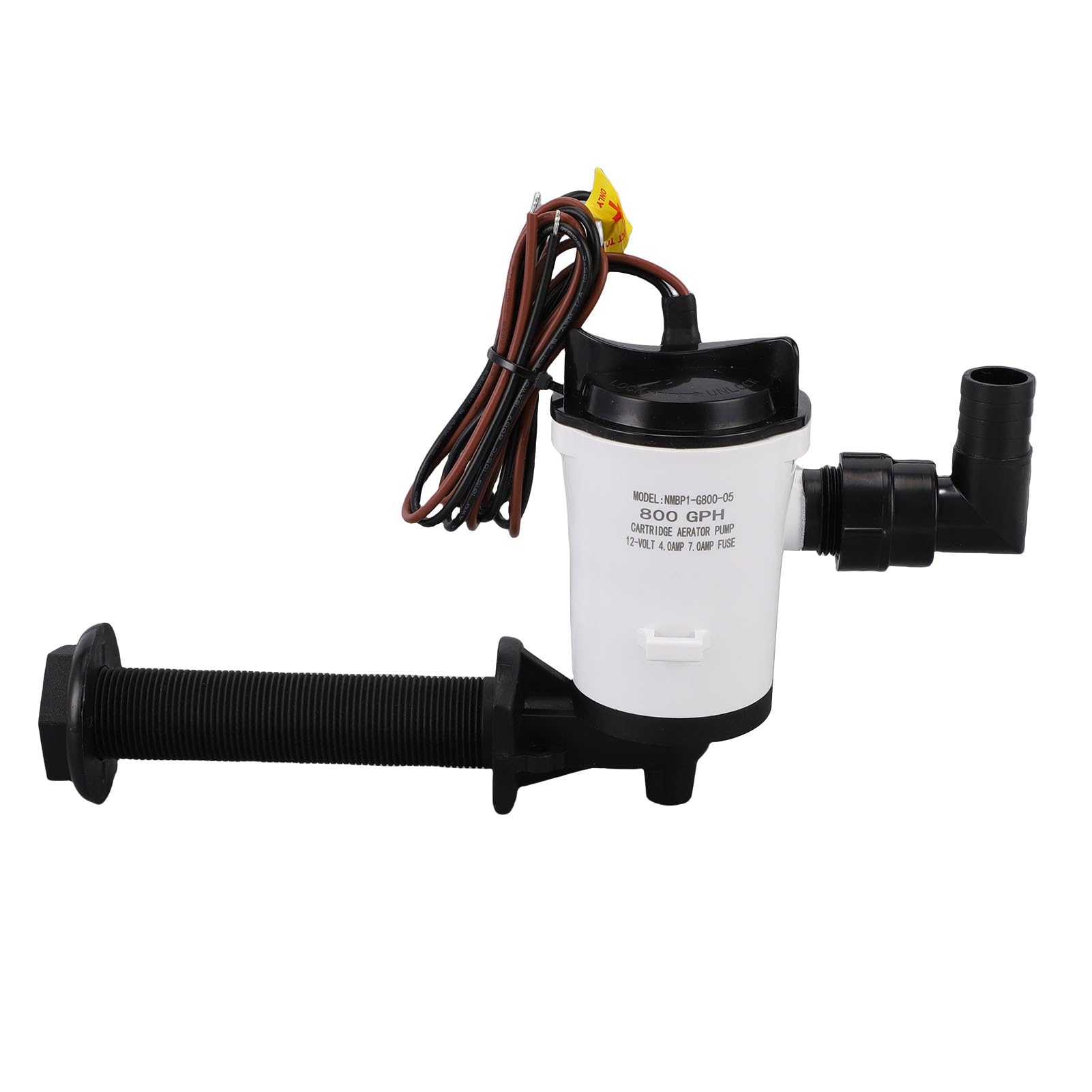 Jiawu Pompa per Pozzo del Vivo 800GPH Aeratore Sommergibile per Serbatoio Esca 12V, Pompa di Sentina per Barca Marina in ABS Ad Alto Flusso con Protezione Accensione