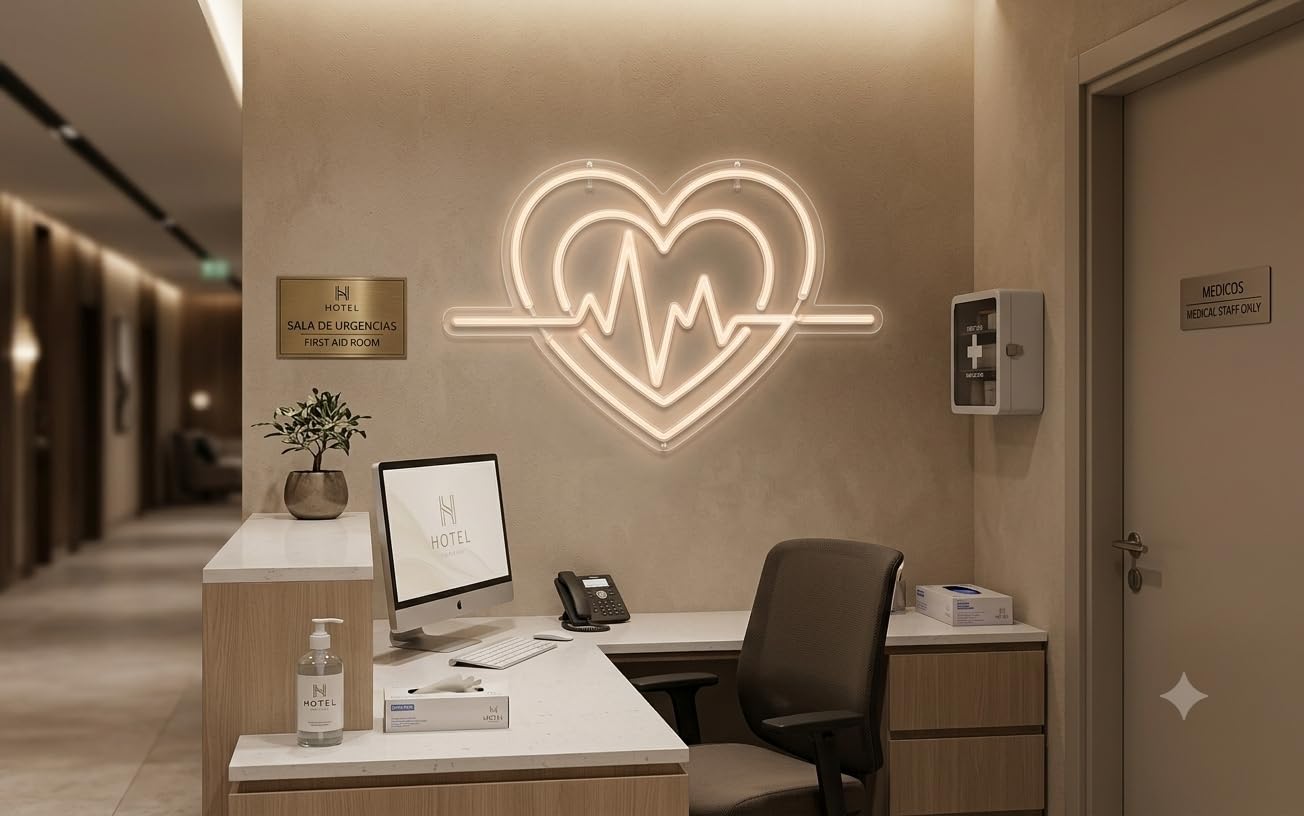 Letrero led neón flex CORAZÓN cartel metacrilato transparente medidas 40cm aproximadamente alimentacion 12 v