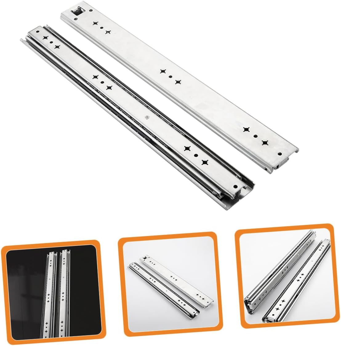 Didiseaon Heavy Duty Drawer Slides 14-inch Full Extension Side Mount Ball Bearing Rails Replacement Drawer Slides 250 Lbs Capacity 2pcs Set