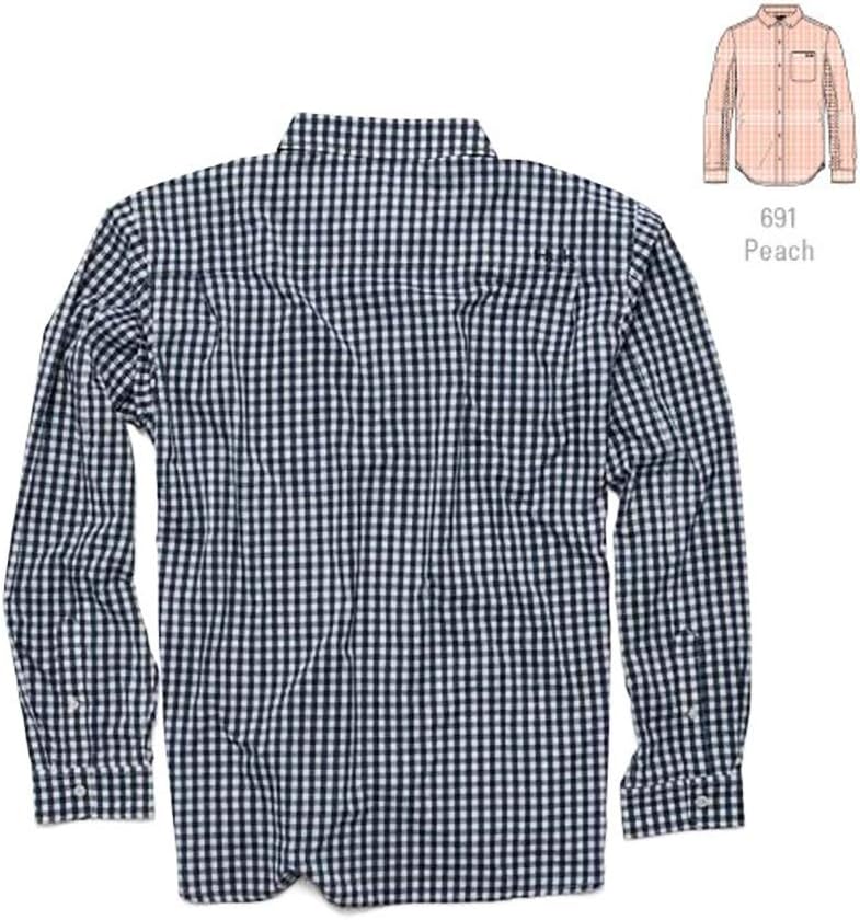 HUK Men's Gingham Long Sleeve|Button Fishing Shirt with Sun Protection