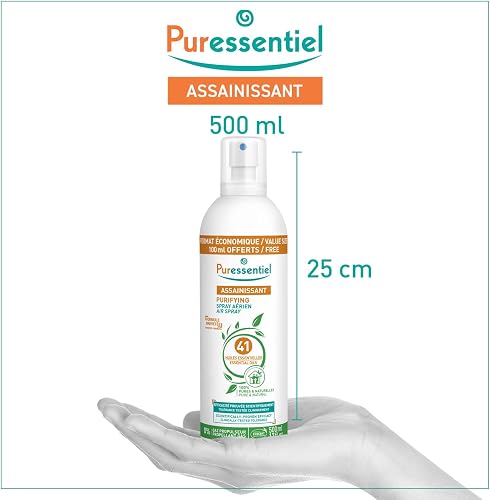 Puressentiel Purifying Air Spray 500 ml - 100% Natural Room Spray - Air Purifier - Air Freshener - Odour Eliminator - Organic Essential Oils - For Your Home, Car & Office - 5