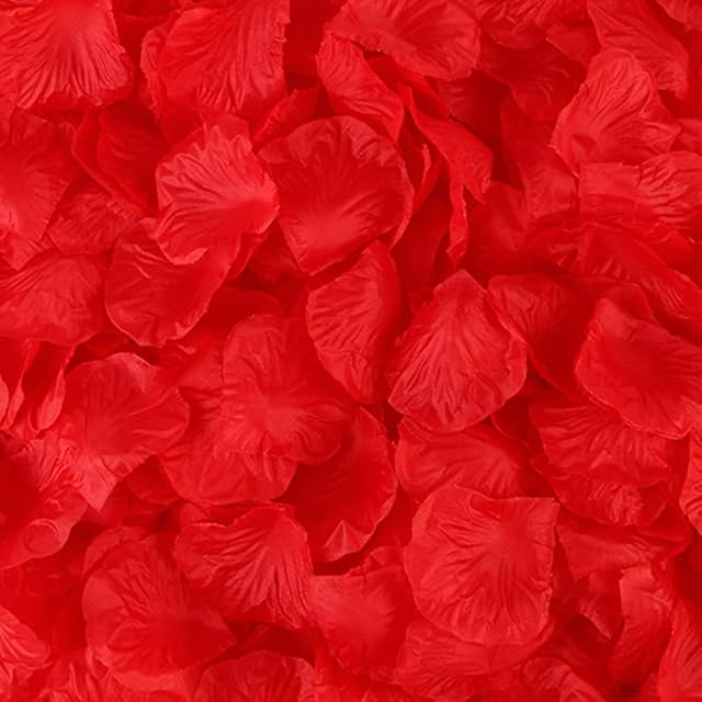 Haobase 1000Pcs Red Artificial Rose Petals for Valentines Day, Propose, Wedding, Table Scatter Decoration