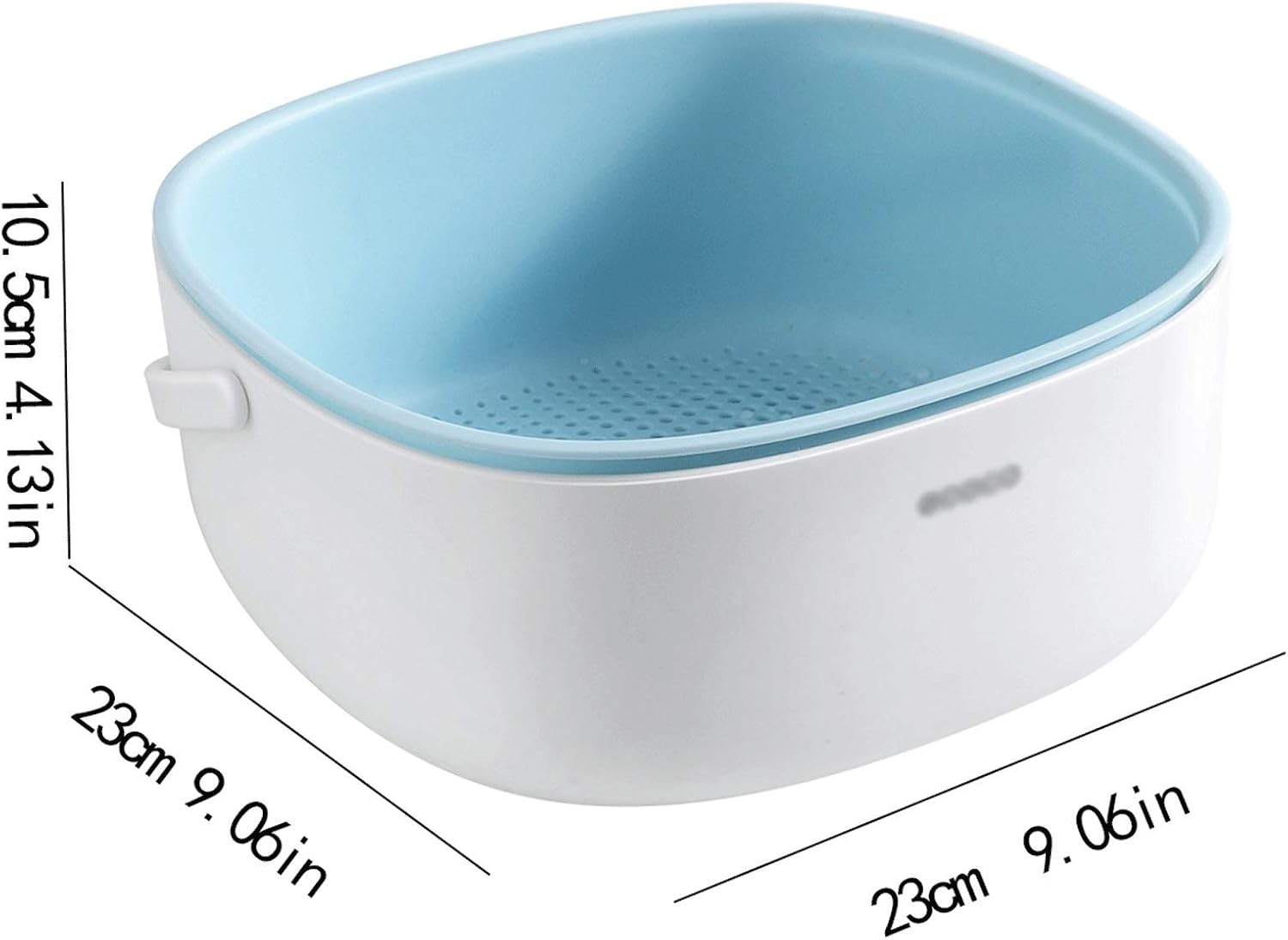Portable 2 In 1 Kitchen Colander/Strainer Bowl Square Plastic Vegetable Washing Basket Household Tableware and Chopstick for Fruits(Green,Small)