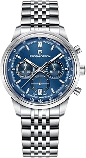 Pagani Design PD-1827 Men's Chronograph, 41mm Stainless Steel Quartz Watch, Featuring a Tachymeter, Mineral Glass Crystal, and Japanese VK63 Movement; Water-Resistant to 100 Meters; Men's Watch