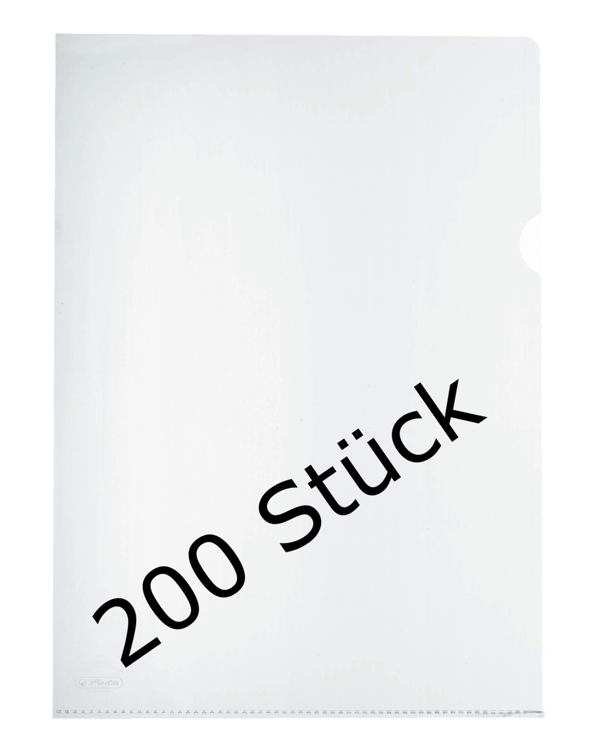 Herlitz 10843746 Aktenhülle A4 Standard, PP, 0,11 mm, transparent glasklar 100er Packung (A4, glasklar, 2)