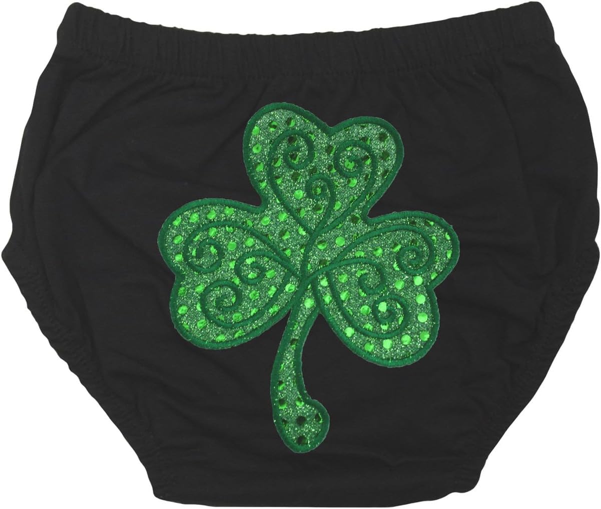 Petitebella Green Sequins Clover Toddler Baby Bloomer 6-24m