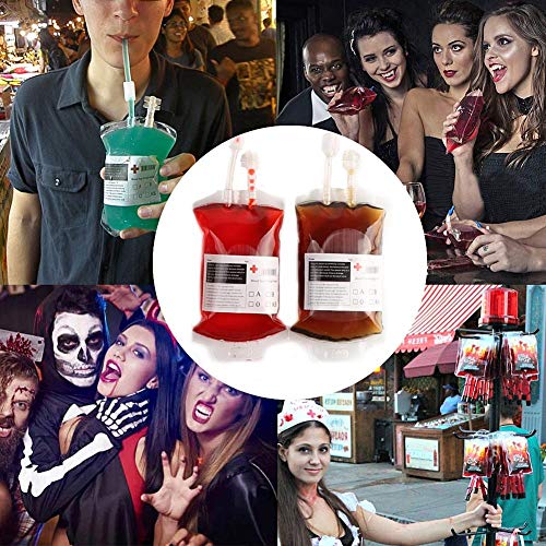 Halloween drinkhouder, bloedzakken, Halloween, rekwisiet, decoratie, kostuum, bloedzakken, IV zakken, drankhouder met… - Image 8