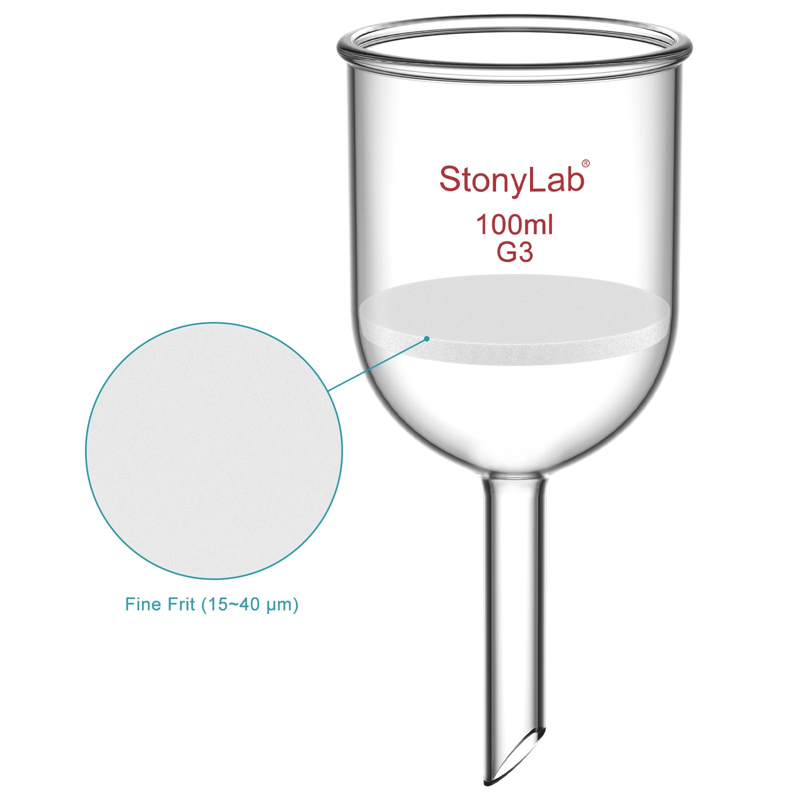 Borosilicate Glass Buchner Funnel - 100ml -4