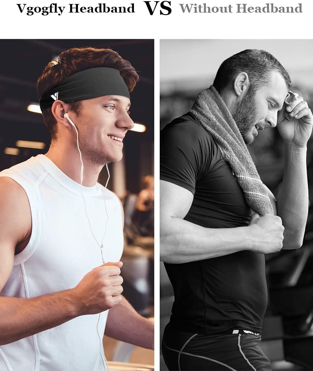 Vgogfly Headbands for Men and Women Sweatband Sports Head Band Wicking Workout Sweat Bands for Running Cross Training Yoga Bike Helmet : Sports & Outdoors