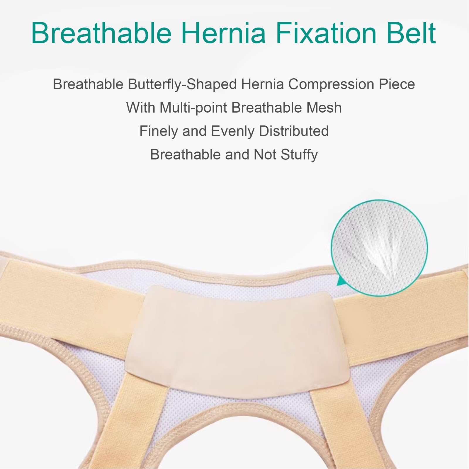 Braguero Hernia Inguinal Hombre y Mujeres, Cinturon Hernia Inguinal para Aliviar el Dolor con 4 Almohadillas de Compresión Extraíbles(Medium)