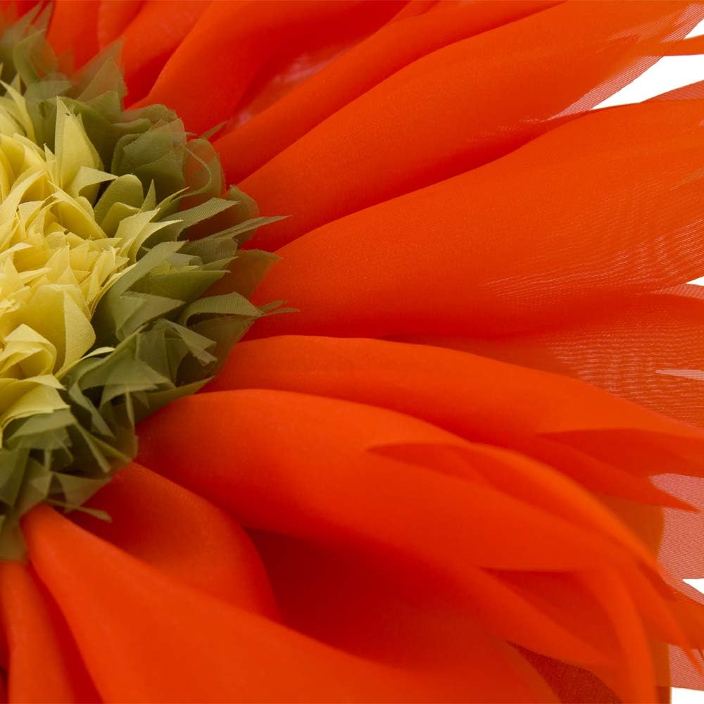 3D Flower Throw Pillow Decorative Daisy Accent Pillows Handmade Cute Round Velvet Floral Cushion with Insert for Couch Bed Chair Car Living Room Bedroom Home Decor 12Inch Vibrant Orange