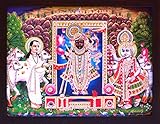 Elegante Poster Der Lord Shrinath und andere Lord worshiping ihn und bietet Girlande, eine elegante, dekorative, religiöse Bild Poster mit Rahmen, muss für Office/Home und religiösen Zweck